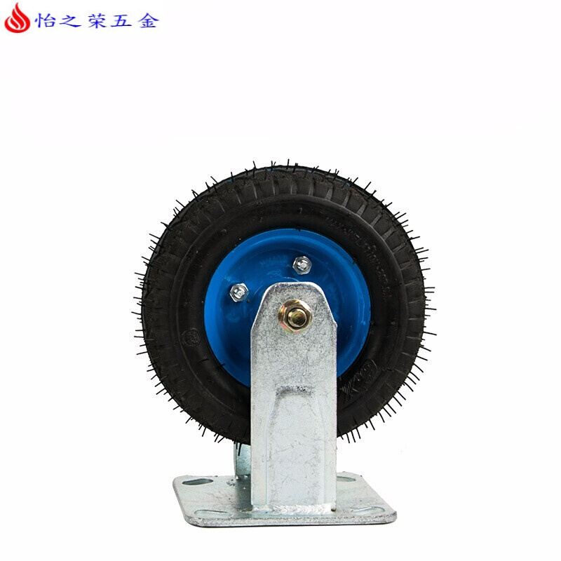 10寸8寸6寸12寸充气轮胎万向轮重型橡胶轮定向轮带刹车轮子静音轮12寸 6寸定向