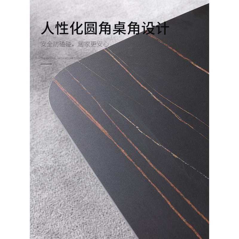 意式轻奢进口岩板餐桌现代简约4/6人小户型家用大理石餐桌椅组合