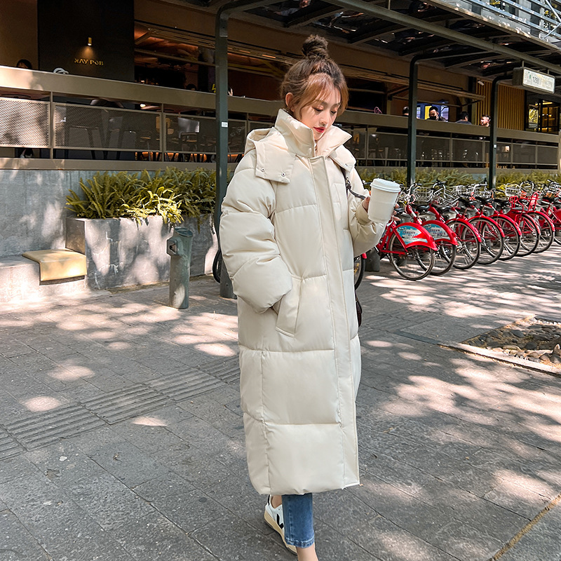 过膝棉衣女装2023年新款潮冬季加厚棉服宽松长款上衣韩版外套高清大图