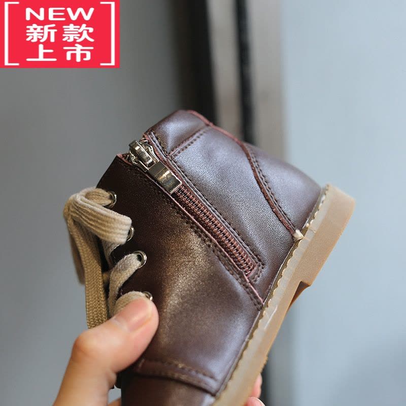 可莉允时尚韩版童鞋儿童马丁靴2022秋冬新款女童靴子小童短靴男宝宝皮靴图片