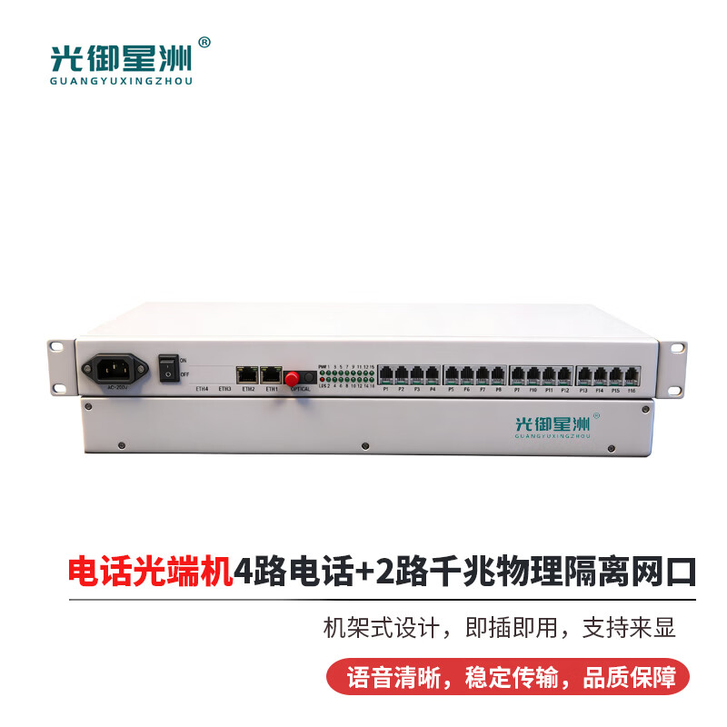 光御星洲 GY-4P2GE PCM电话光端机光纤传电话单纤传输4路电话+2路千兆物理隔离网口20KM 1对高清大图