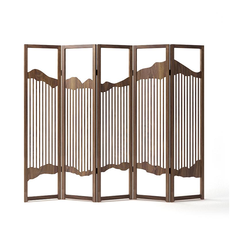 BONJEAN屏风隔断新中式实木简约移动折屏客厅玄关办公室现代中式折叠定制高清大图