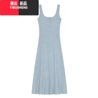YIBUSHENG灰色背心裙女装季2024新款辣妹黑色连衣裙收腰显瘦裙子吊带长裙