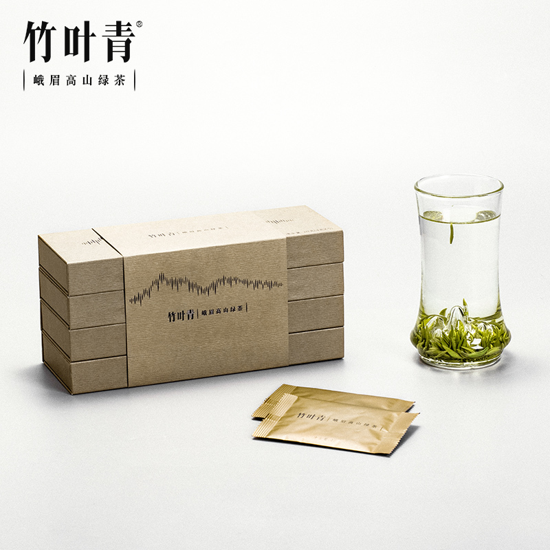 [春茶上市]竹叶青茶叶2021新茶峨眉高山绿茶特级(论道)分享装礼盒20g*4盒