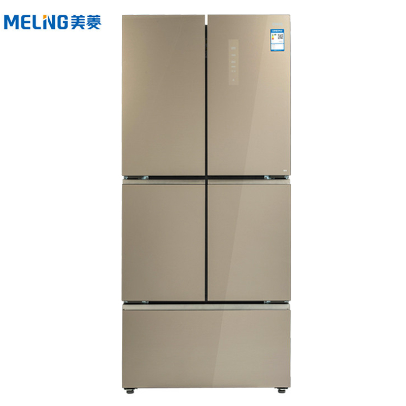 美菱(MELING)495升 时光金棕 玻璃面板 变频无霜 干湿分鲜 宽幅变温 多门冰箱