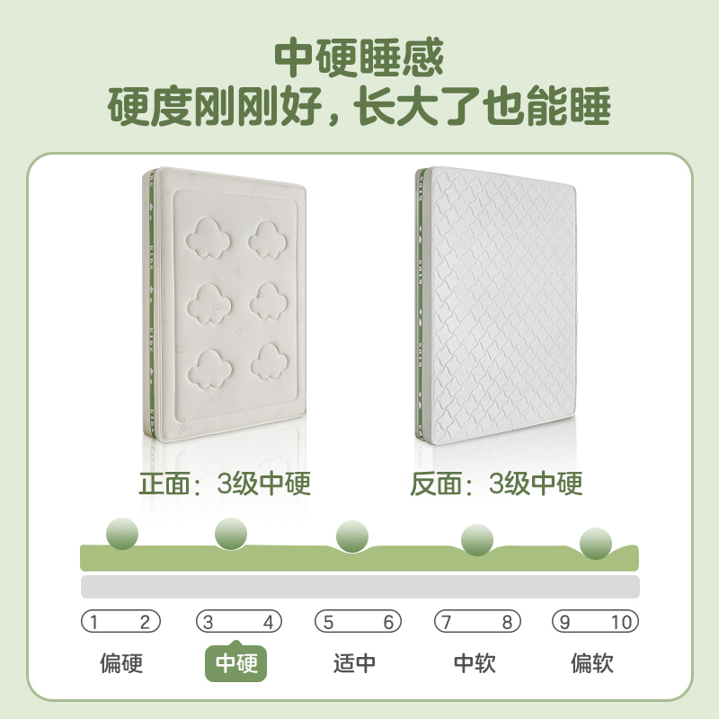 全友家居儿童床垫护脊护腰0胶水抑菌防螨小孩单人椰棕床垫高清大图