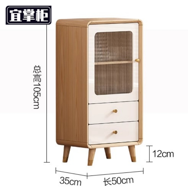 宜掌柜 实木餐边柜 50*35*105cm 个高清大图