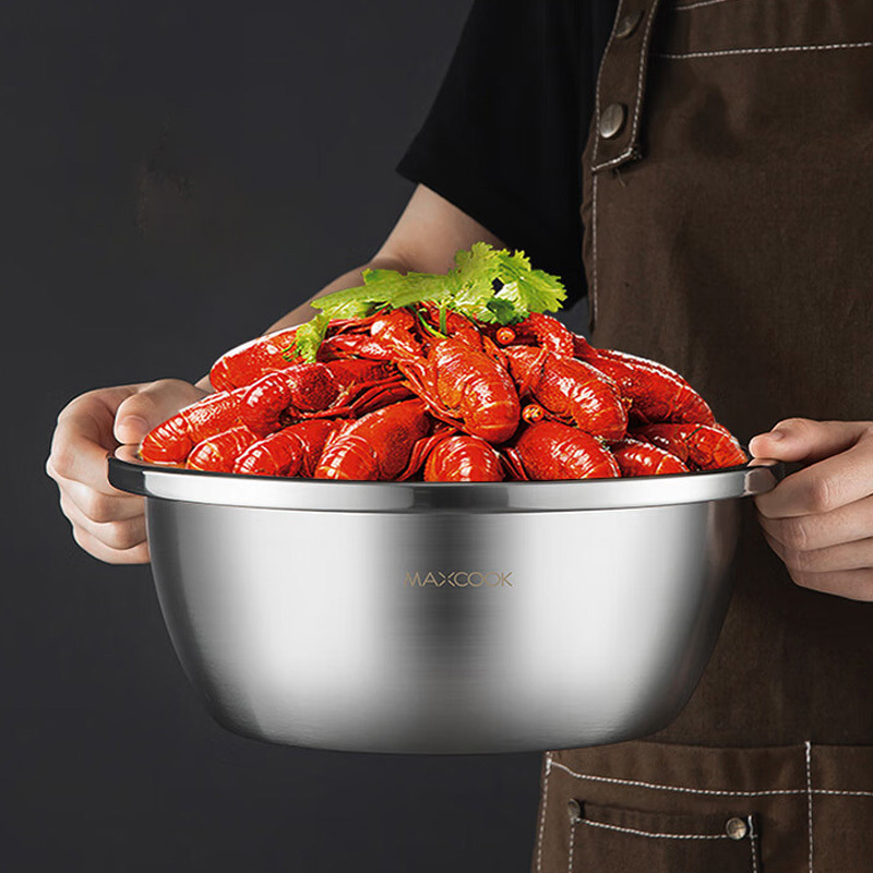 MAXCOOK美厨调料盆316L不锈钢洗菜盆和面盆34cm*1个MCWA1885高清大图