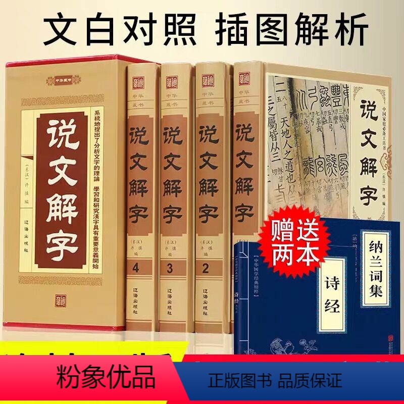 [正版]说文解字原版 许慎著全版 全今释图解540部首篆书字注解 精装大字本说文解字注段玉裁注中华书局小学生版汉字古汉高清大图