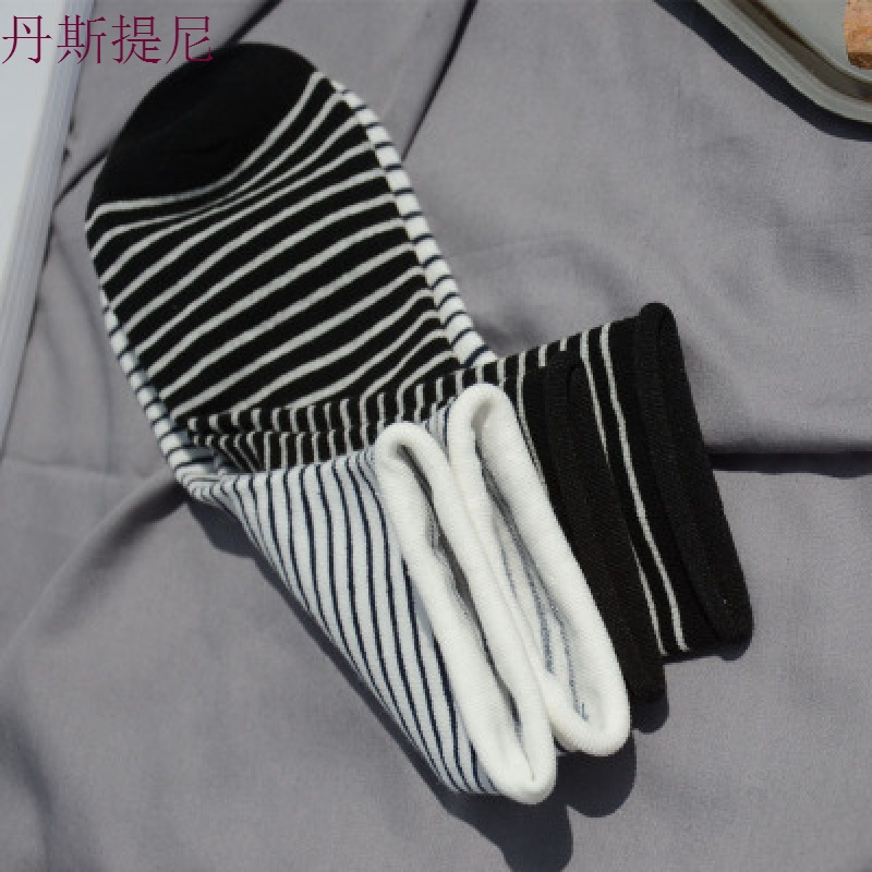 袜子女堆堆袜秋冬新款日系条纹卷边中筒学院风运动纯棉松口女袜