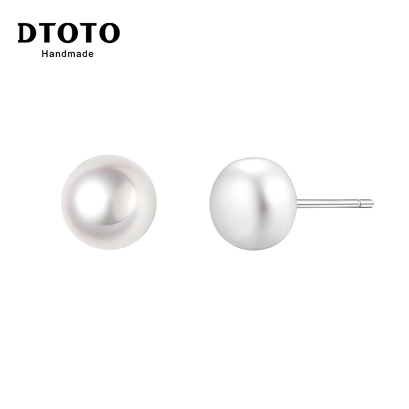 DTOTO 简约素雅淡水珍珠耳环耳钉日韩时尚气质银耳钉