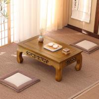 东北炕桌实木农村家用榻榻米小茶几简约现代飘窗桌子榆桌矮桌_194 绿檀色