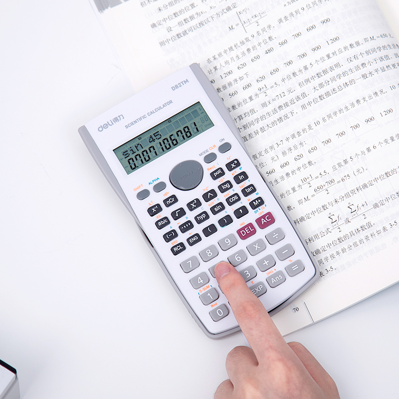 得力D82TM科学计算器学生彩色学习计算机函数计算器中学生中级会计复数多功能大学会计金融便高清大图