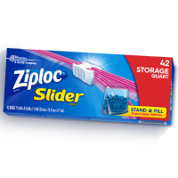 密保诺 Ziploc 美国进口 加厚拉链式可站立密实袋 保鲜袋 非保鲜膜 中号42个 全美热卖品牌