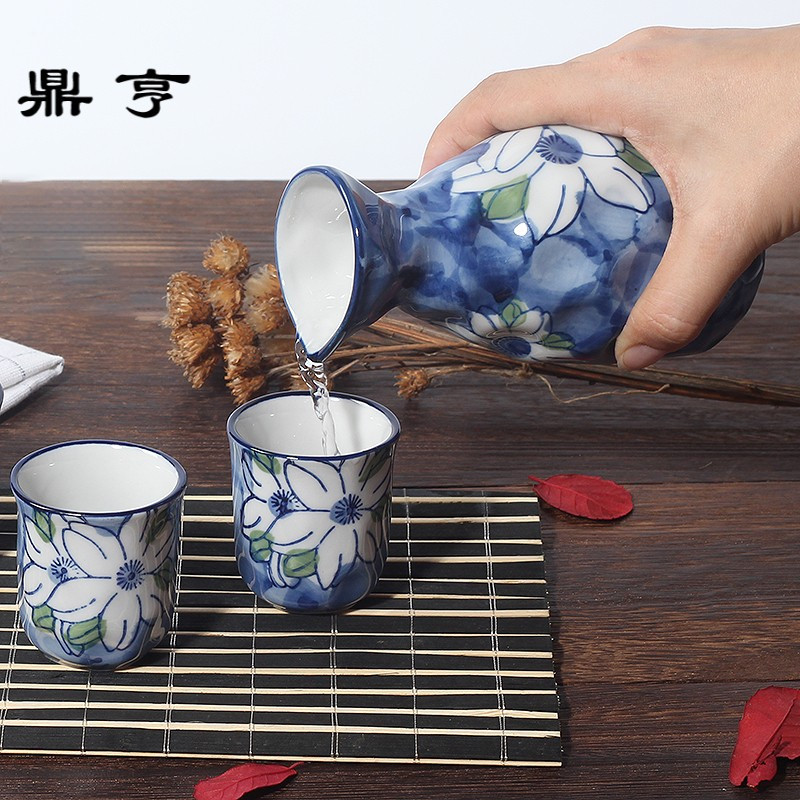鼎亨日式白酒杯具套装暖清酒陶瓷复古分酒壶家用烫温黄酒器手绘小