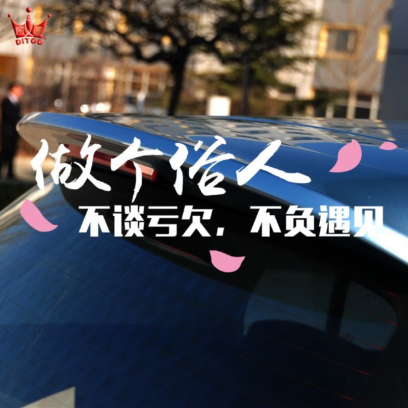 定制文字做个俗人贪财好色一身正气车贴反光装饰贴反光汽车贴纸