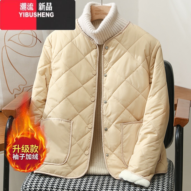 YIBUSHENG内穿小棉袄女加绒加厚内胆棉衣学生校服打底短款保暖羽绒棉服外套高清大图