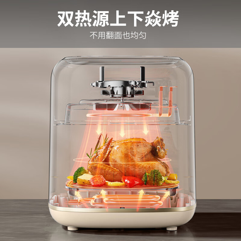 九阳(Joyoung)KL65-V9脱脂空气炸锅不用翻面6.5L容量一键智能触控超薄金属内腔高清大图