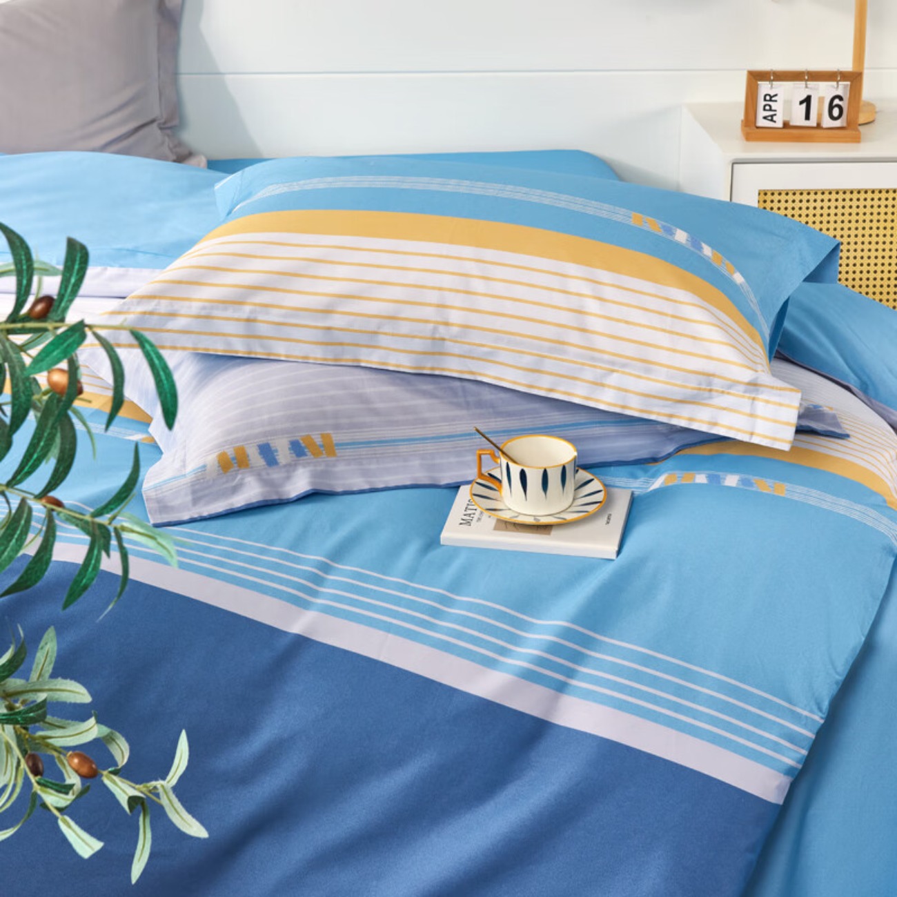 慕思苏菲娜臻享极简四件套QSZ1-008纯棉200*230CM高清大图