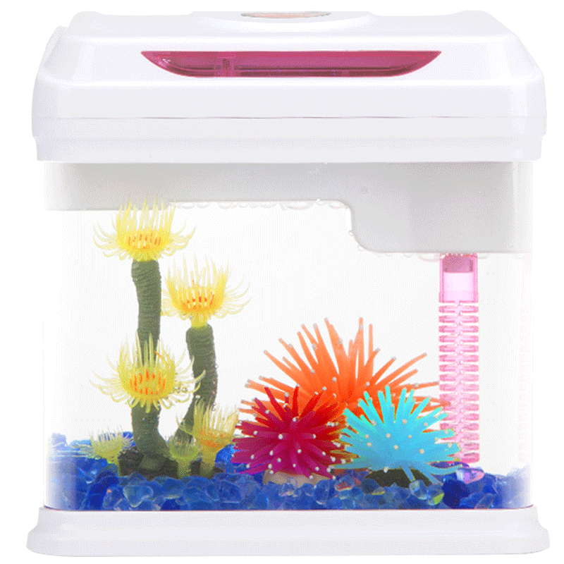 小型鱼缸水族箱 创意观赏鱼缸亚克力金鱼缸迷你生态造景鱼缸高清大图