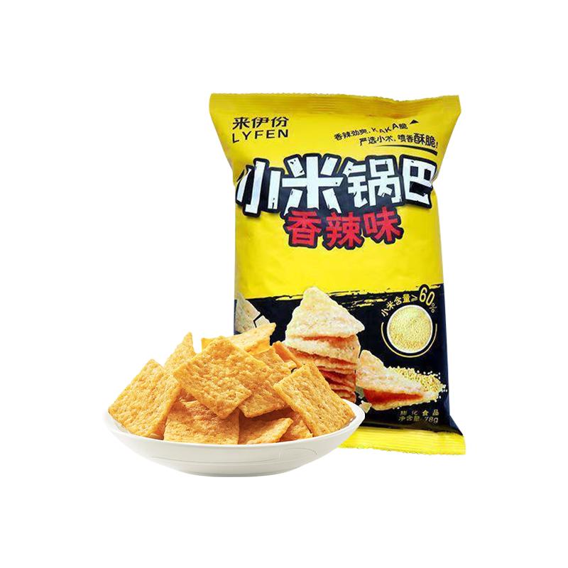 来伊份小米锅巴(香辣味)78g*3袋膨化类休闲解馋小吃锅巴来一份高清大图