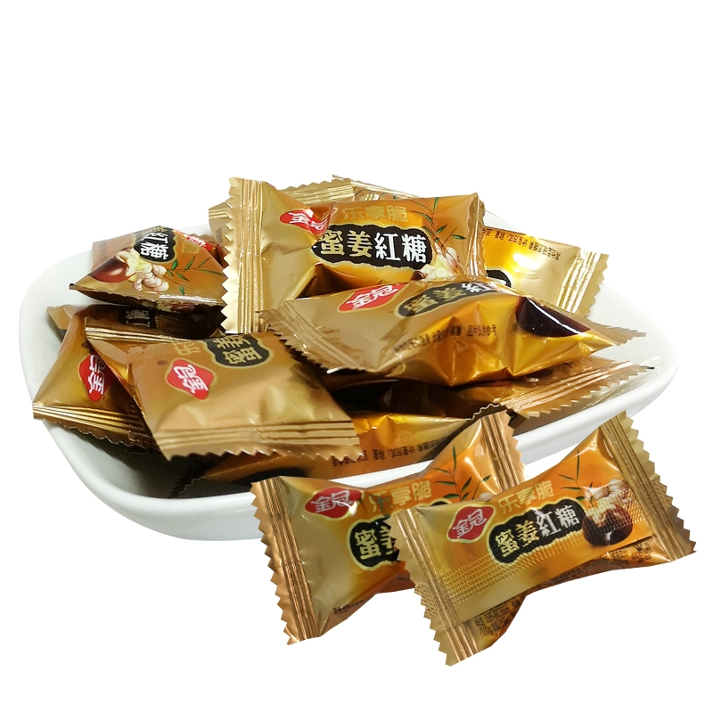 金冠糖果金冠乐享脆蜜姜红糖硬糖结婚喜糖夹心糖袋装428g