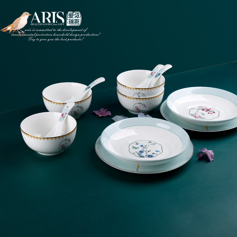 爱依瑞斯(ARIS) 中国风-金泥小扇20头陶瓷餐具 AS-D2001H高清大图