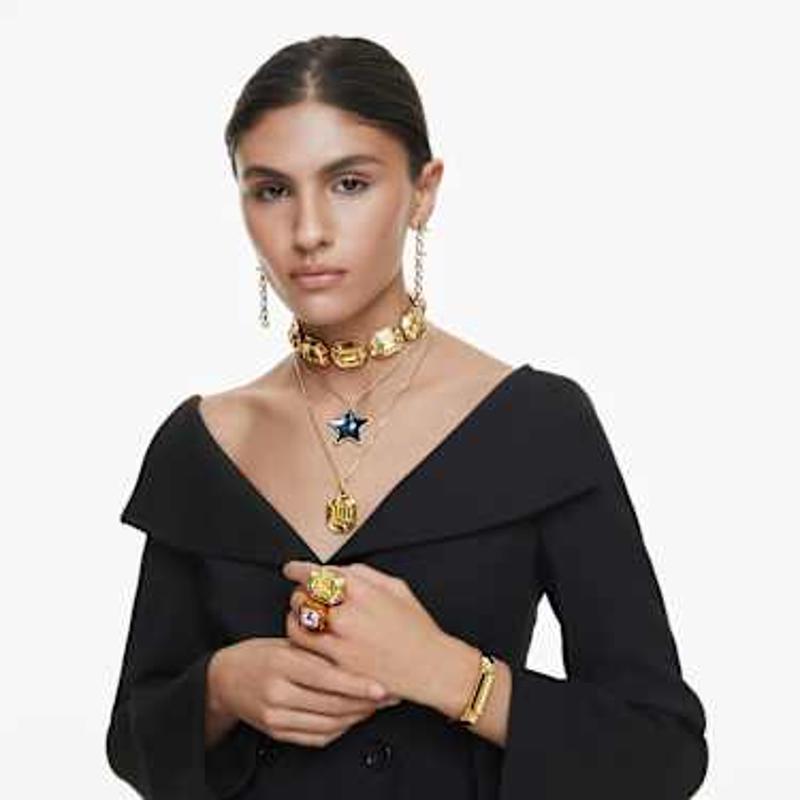 女款亮黄色水晶手链 时尚设计镀金闪耀手饰 cm高清大图