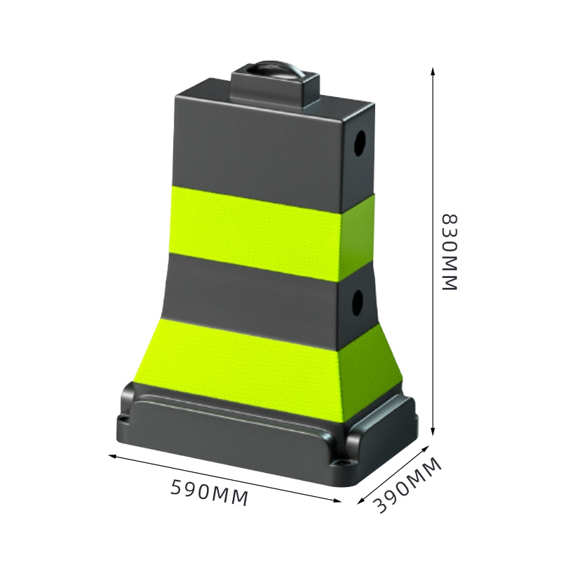 臻远ZY5072430雪糕桶堆叠式水马隔离墩防撞反光警示方墩道路安全防护路锥 PE黑体绿膜高清大图
