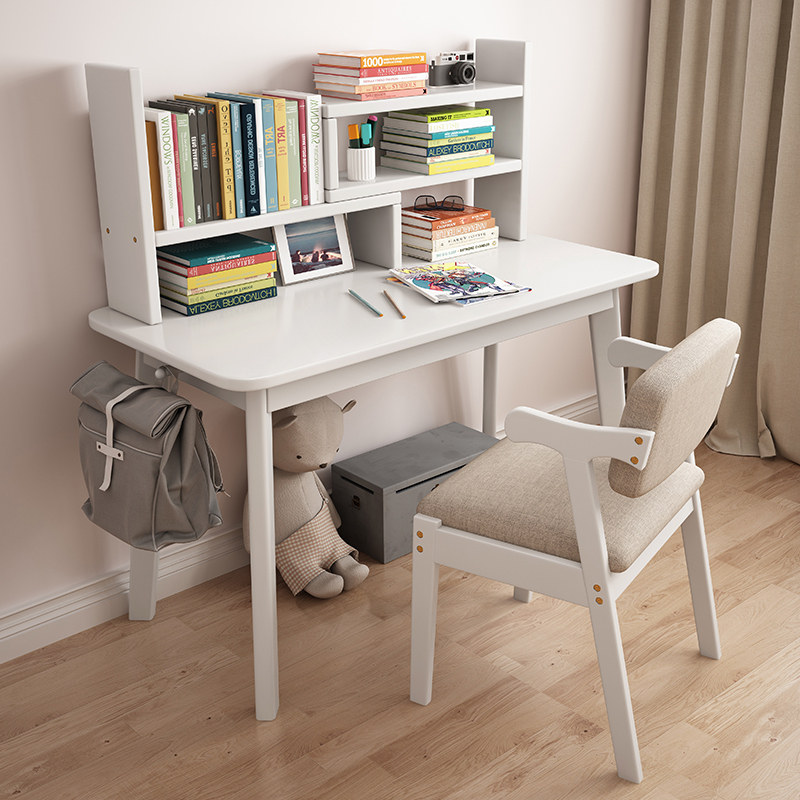 寻木匠实木书桌电脑桌家用学习桌写字台转角伸缩书架书桌组合