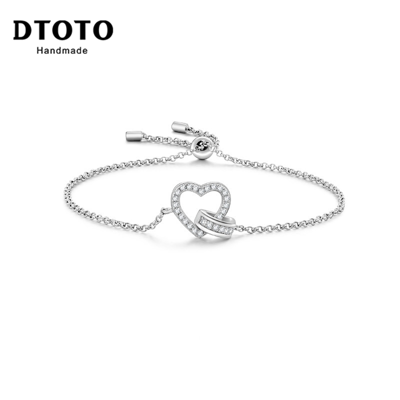 DTOTO 绳结爱心 浪漫女士爱情手链 百搭气质女款首饰