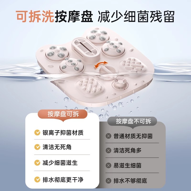 小熊泡脚桶过小腿加热恒温足浴器家用全自动智能杀菌电动按摩洗脚高清大图
