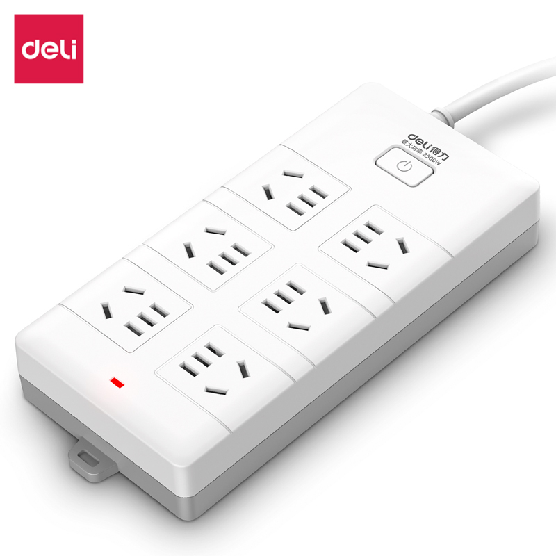 得力 18260 延长线插座(白) (单位:只)