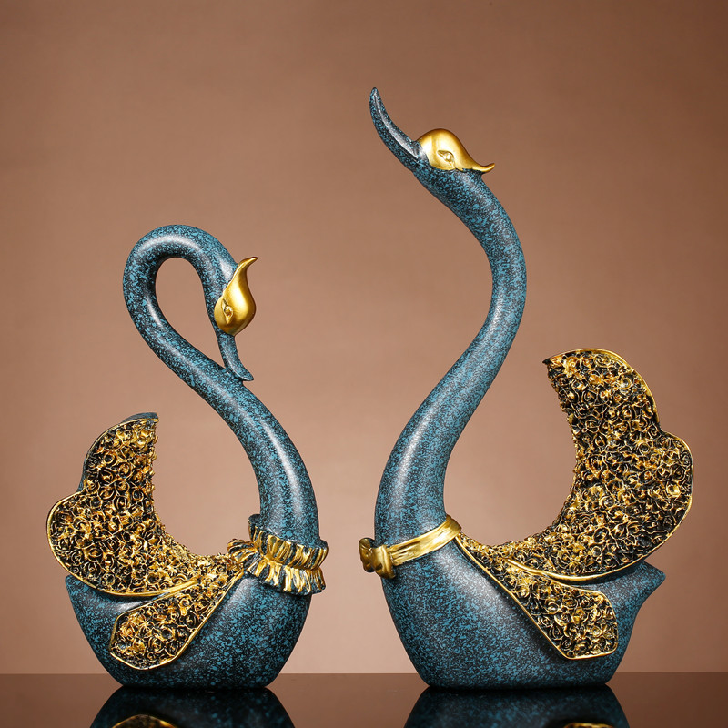 欧式风格家居房间酒柜客厅装饰品鹿摆件艺术品闪电客电视柜装饰结婚蓝