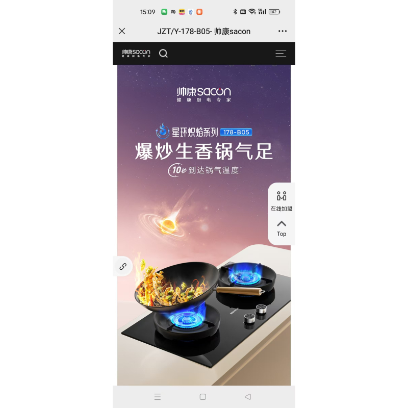 帅康高能猛火燃气灶