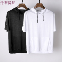 2018新款007绅士活力品味夏新款男T恤天丝顺滑舒适男士连帽短袖T恤衫透气