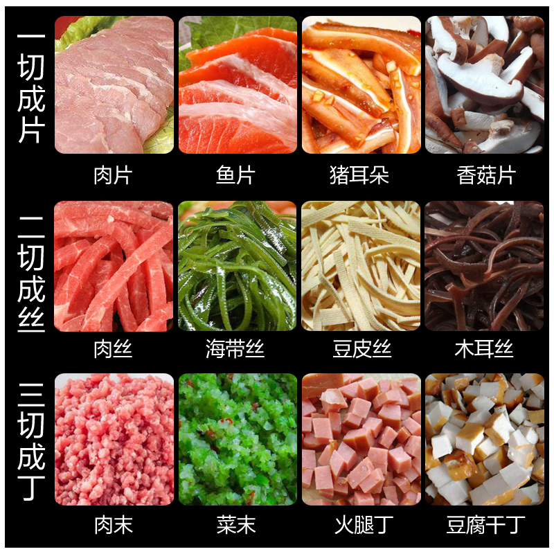 益多 商用多功能切肉机不锈钢全自动切丝机切片机切菜机家用电动绞肉机高清大图