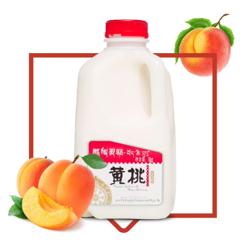 藏密灵菇黄桃味发酵型酸奶饮品 1kg*4/箱