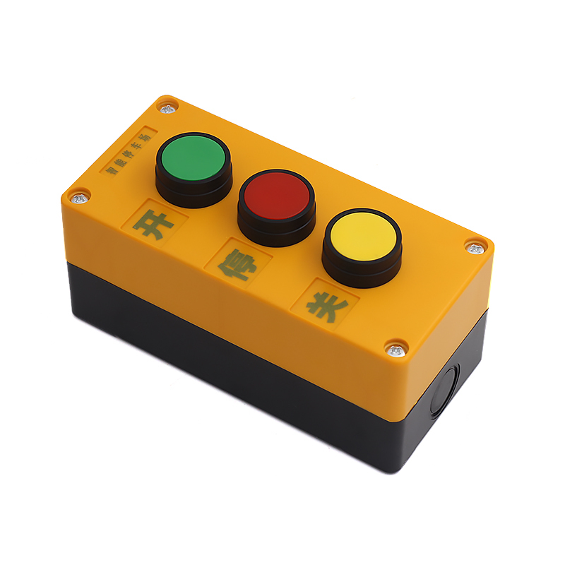 动力瓦特 道闸开关伸缩门手动开关三联按钮升降停台控卷闸自复位点动