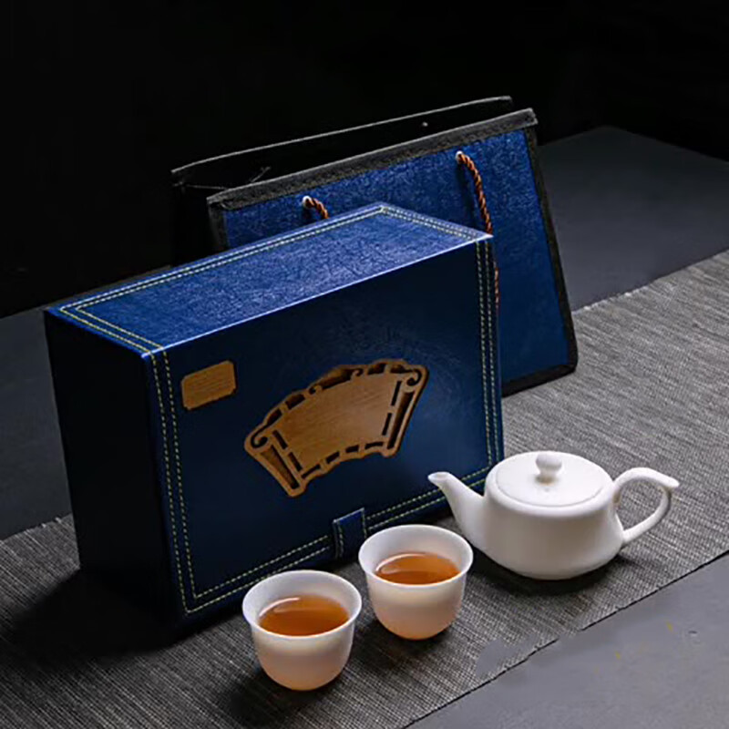 拓牌 3头素烧羊脂玉瓷 一壶两杯 细腻质感圆润杯口 TP049