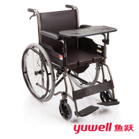 鱼跃(YUWELL)轮椅车H058B型 可折叠轻便带坐便多功能带餐桌板轮椅车残疾人