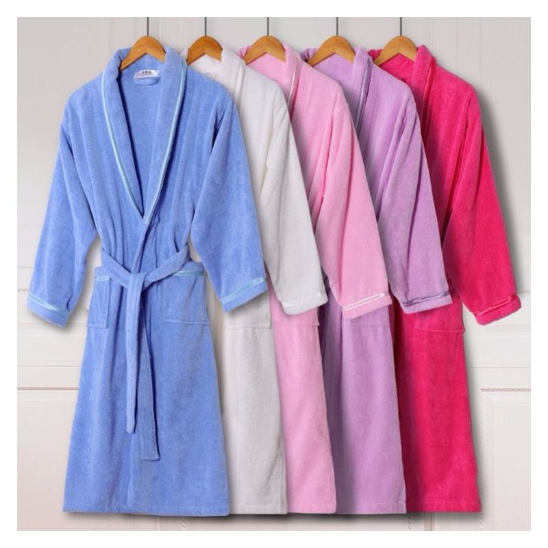 纯棉毛巾料浴袍男女士情侣浴衣四季通用浴袍纯棉吸水浴衣