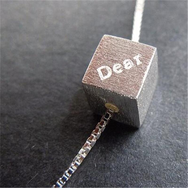 925银饰品 时尚浪漫dear字母魔方项链 情人节礼物送女朋友七夕情人节礼物