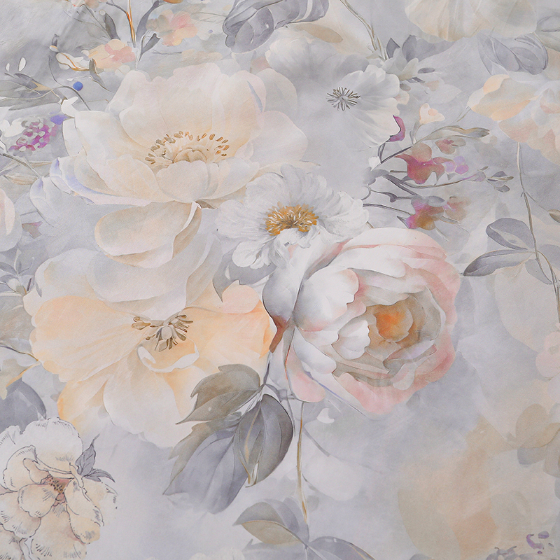 肆晓食 冬季 活性印花 贡缎棉四件套 200×230cm 1.8m床床单式奢华御寒床品套件高清大图