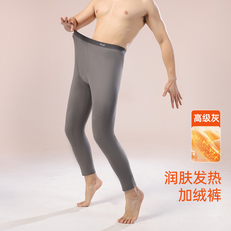 猫人秋冬加厚男士德绒保暖裤羽绒蚕丝护膝东北中老年棉裤线裤270g高清大图