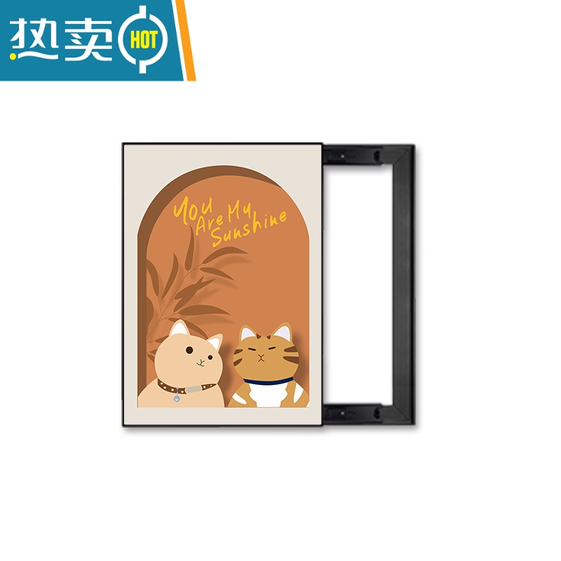 敬平竖版电表箱装饰画北欧猫咪免打孔配电箱挂画电闸盒总开关遮挡壁画装饰画高清大图