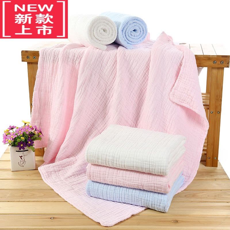 可莉允纱布婴儿浴巾新生儿浴巾宝宝柔软儿童毛巾被盖毯吸水加厚图片