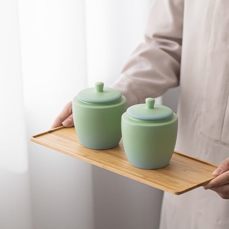 苏氏陶瓷(SUSHI CERAMICS)国潮茶叶罐轻舟已过万重山双储物罐礼盒组伴手礼图片