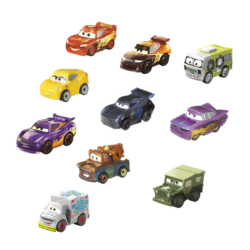 费雪,Fisher Price 赛车总动员系列迷你小车10辆装模型玩具 FLG72