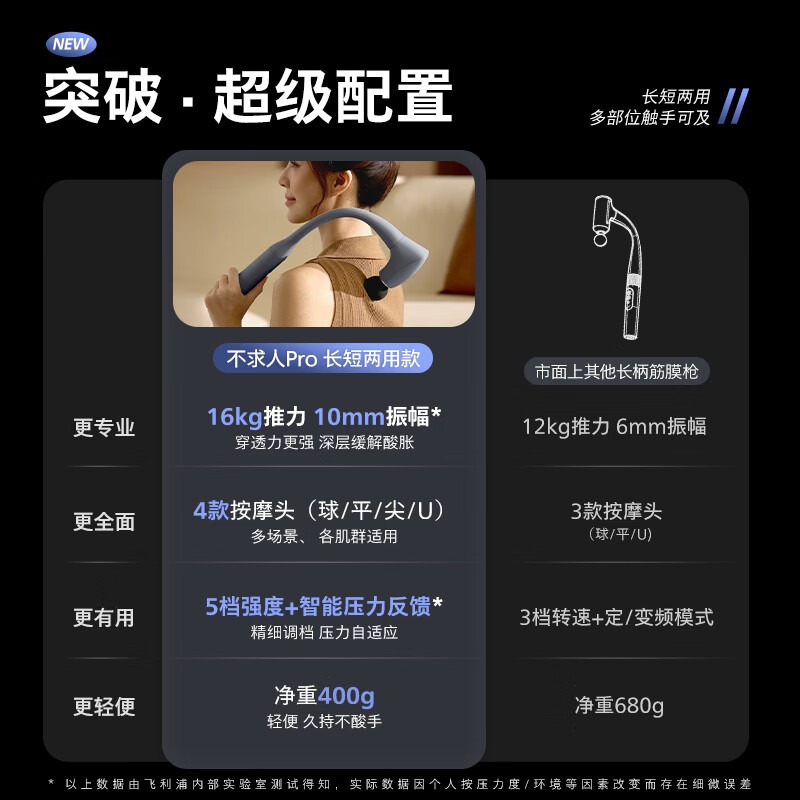 飞利浦 筋膜枪 摩器肩颈腰背全身肌肉放松 _